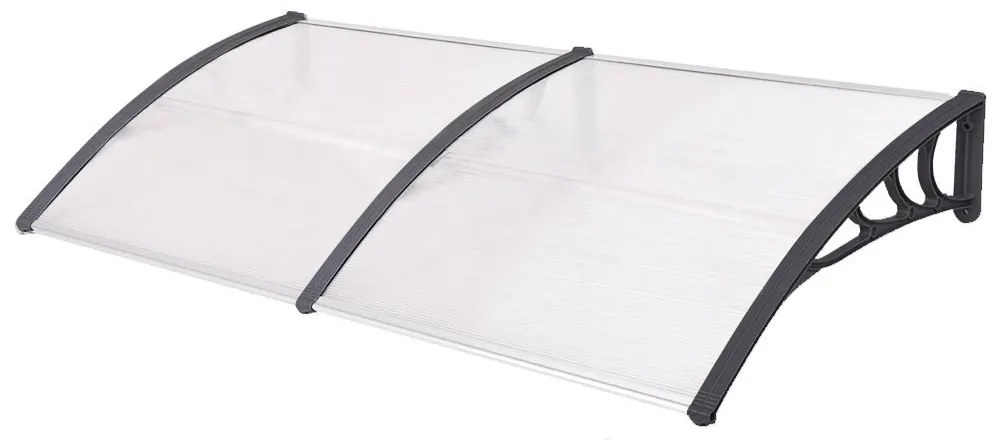 Műanyag előtető több méretben és színben-240x90 cm-fekete