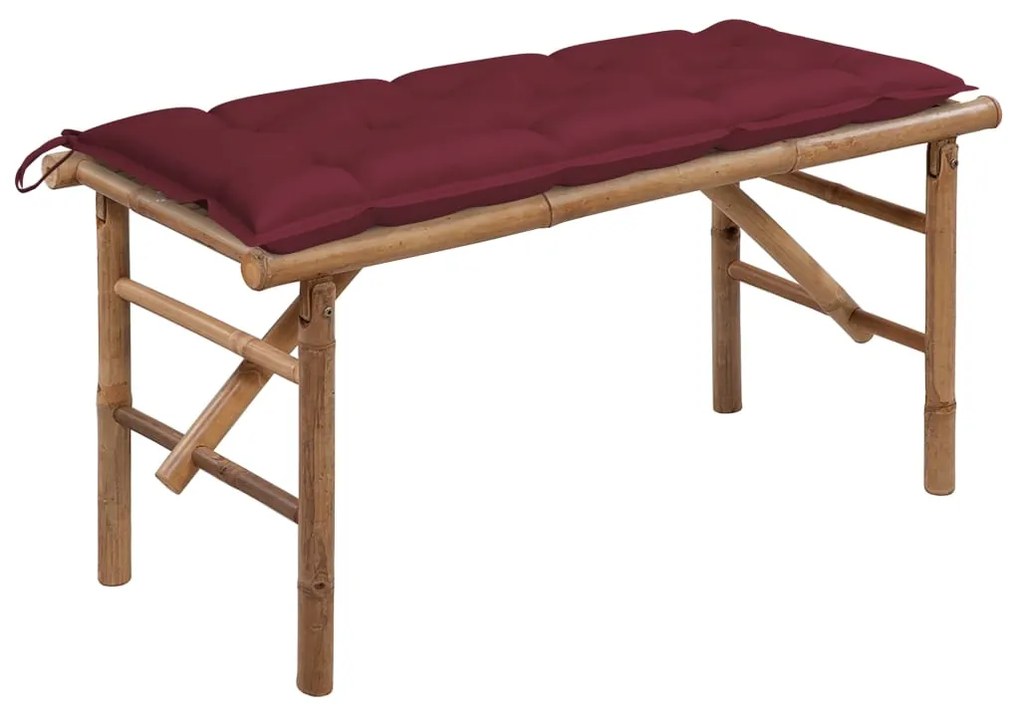 vidaXL összecsukható bambusz kerti pad párnával 118 cm