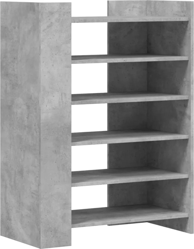 vidaXL betonszürke szerelt fa cipősszekrény 74,5 x 37,5 x 100 cm