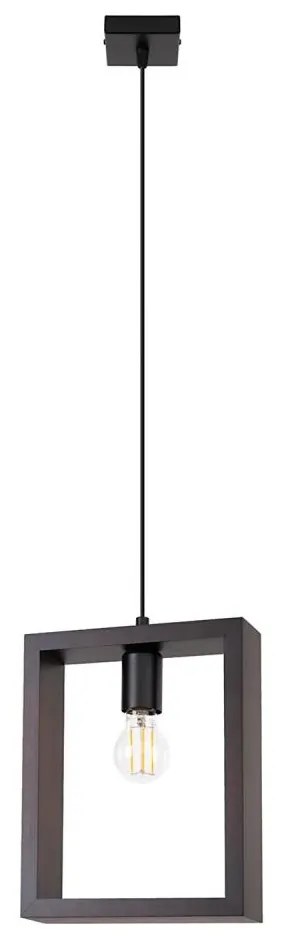 Sollux SL.1311 - Csillár zsinóron ARIES 1xE27/15W/230V bükkfa/wenge