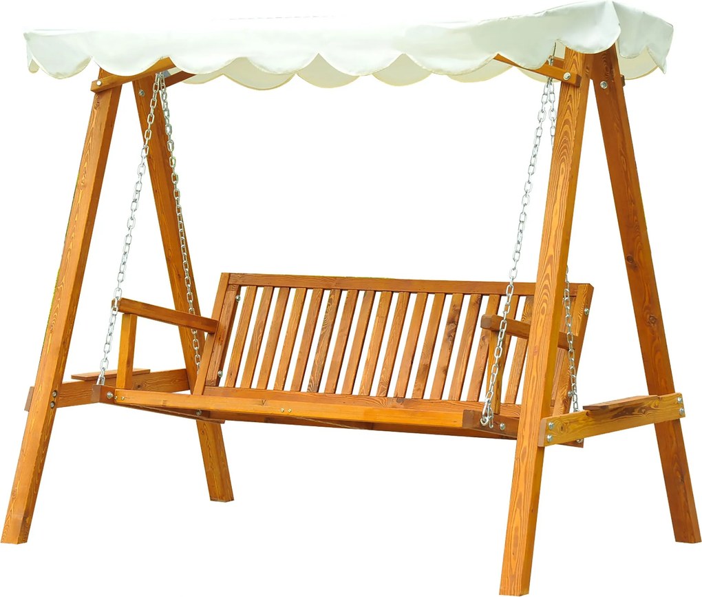 Outsunny Hollywood Hinta Kert Hinta Pad 3-Fős Larch | Aosom