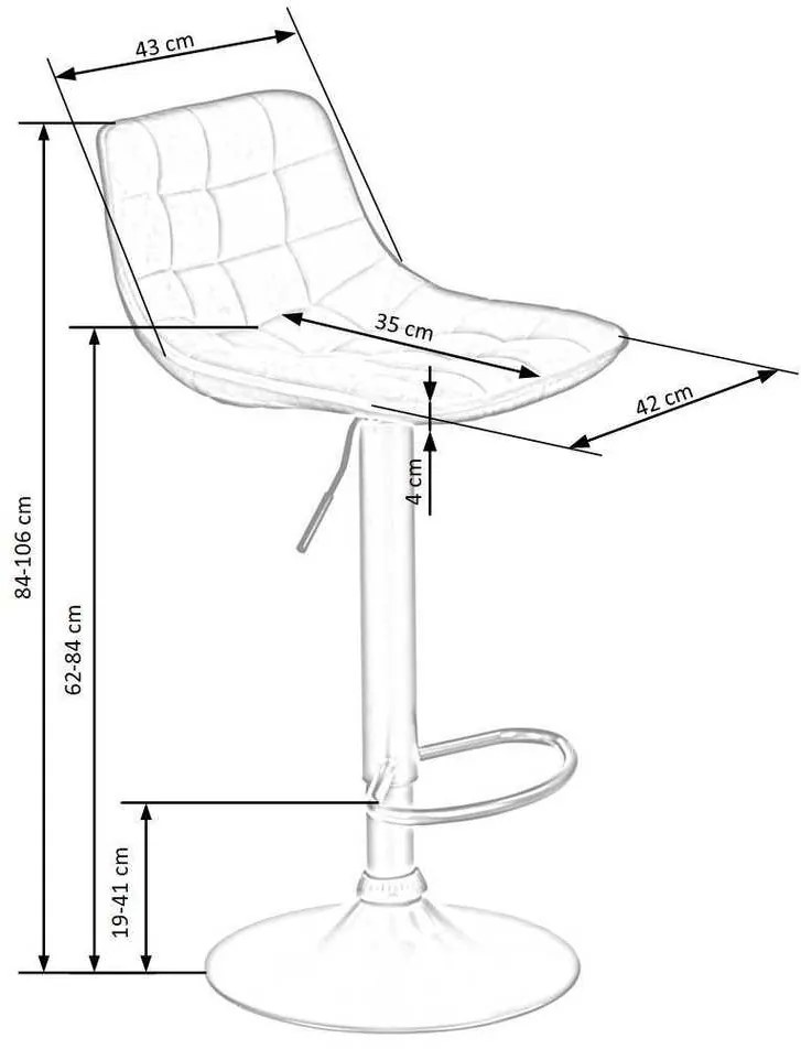 Kinsley bárszék, narancs