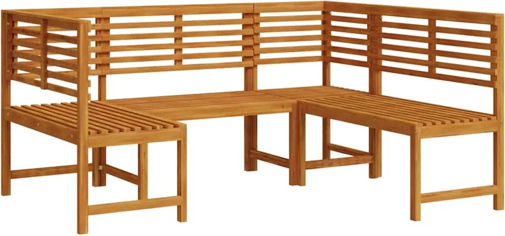 vidaXL Kert Pad Készlet 3 pcs Barna Tömör Akácfa