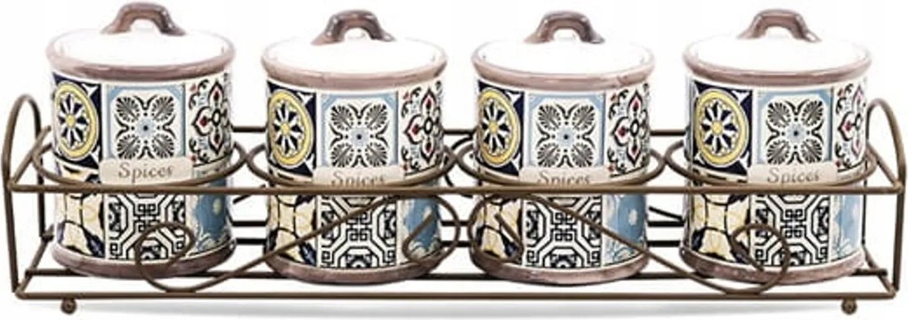 4 db-os kerámia konyhai edénykészlet 5 részes Maestro állvány