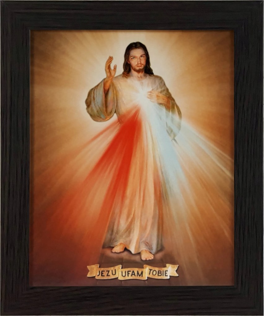 Vászonkép 30x25 Jézus Krisztus Jézus Bízom Benned Keret Wenge