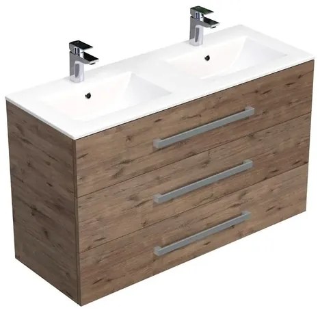 SAT Cube Way Fürdőszobaszekrény mosdóval 120x76,5x46 cm Wellington tölgy matt CUBE461203DWMOD