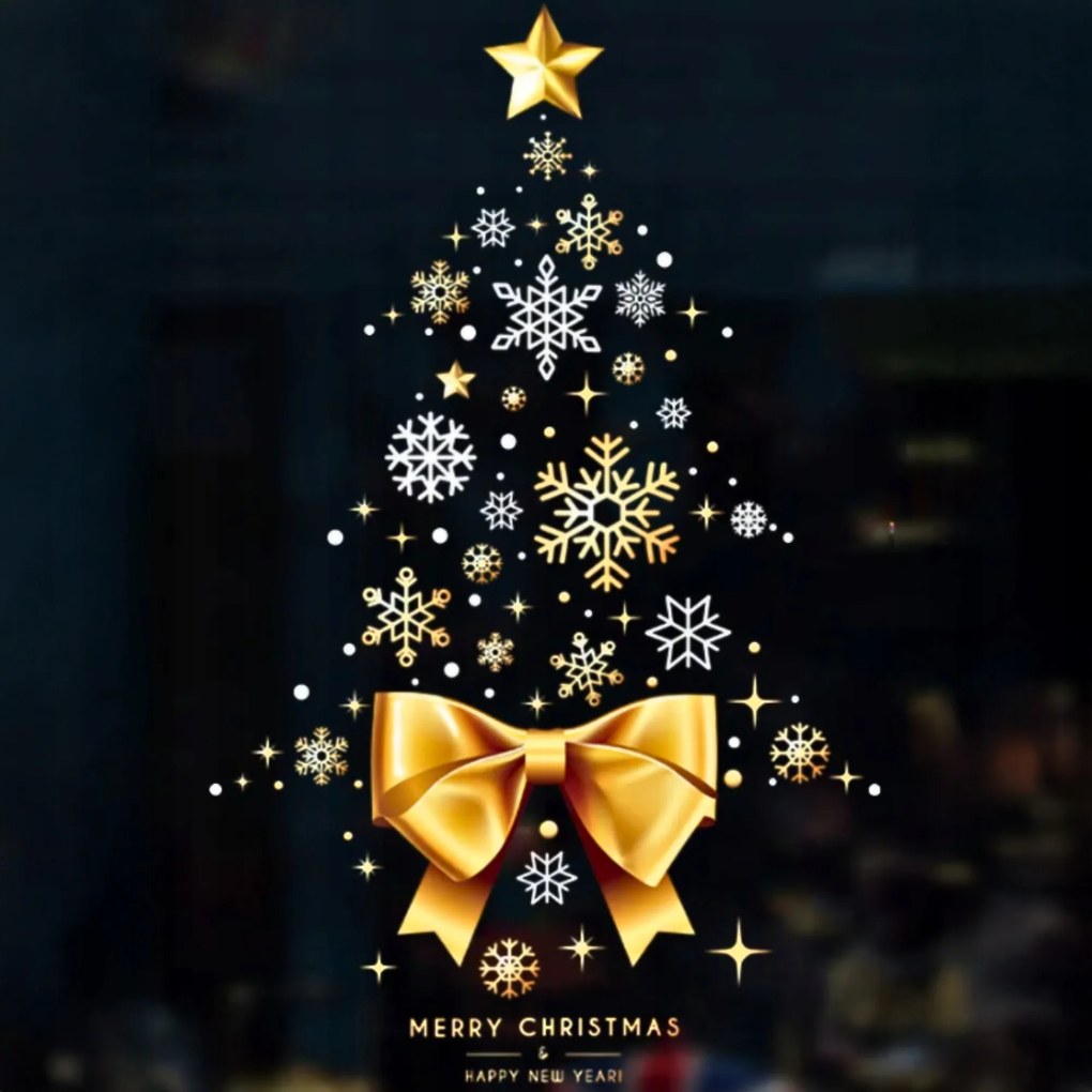 Karácsonyi Matricák Ablak Üveg Díszek Karácsonyfa Karácsony