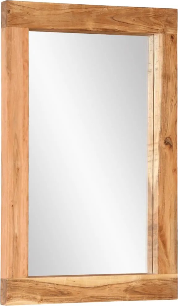 vidaXL tömör akácfa és üveg tükör 70 x 50 cm