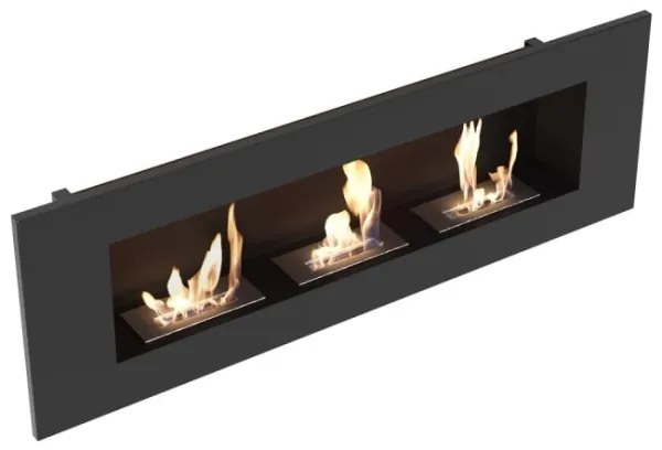 DELTA3/TUV beépíthető BIO kandalló 40x120 cm, 3x1,1 kW fekete