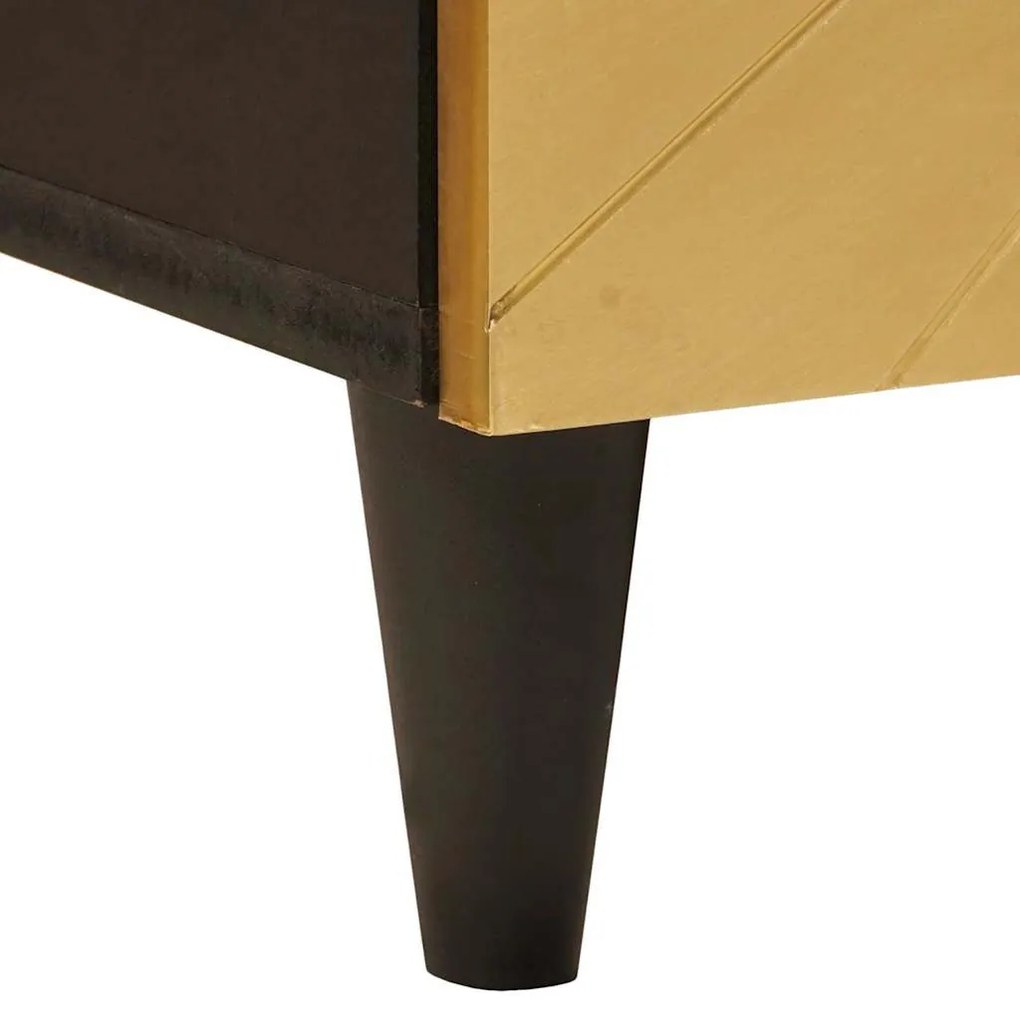 Mosdókagyló szekrény polcokkal Fekete és Arany 62 x 33 x 58 cm