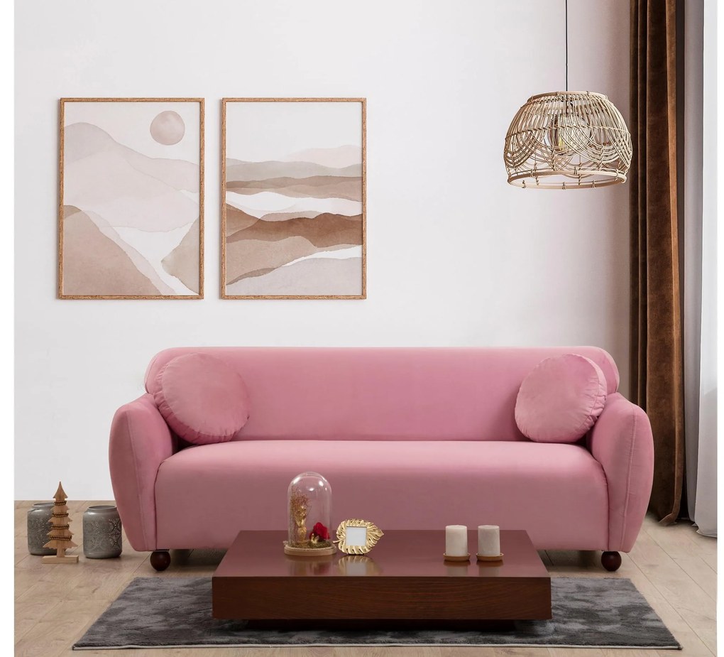 Háromszemélyes kanapé Edoletta (rózsaszín). Akció -26%. 1106680