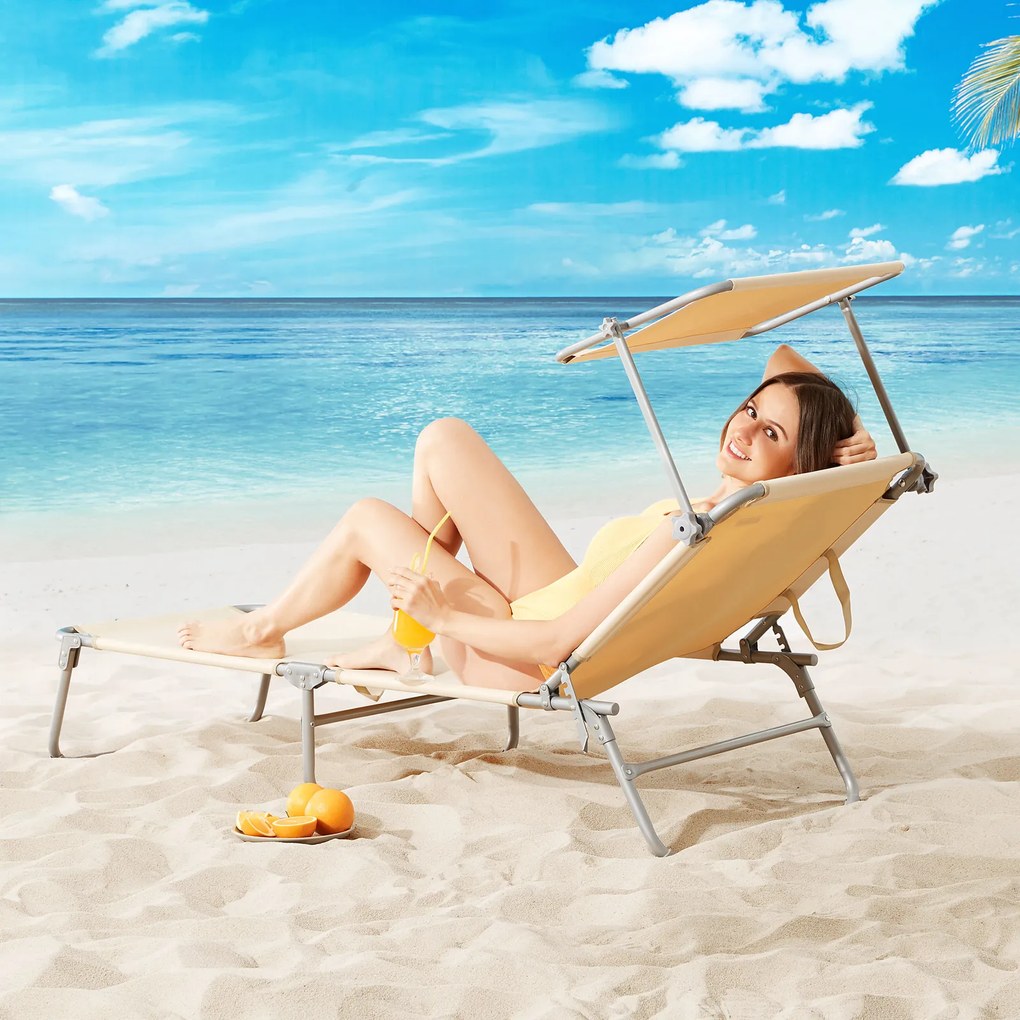 Casaria® Hawaii alumínium napozóágy - bézs