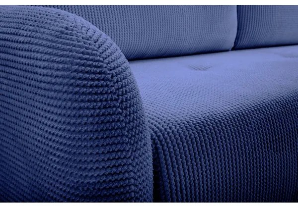 Ággyá alakítható, kárpitozott, háromszemélyes CLOUDY kanapé – kék