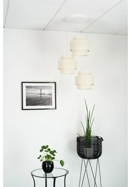 Brilagi - SPACE YUTE 3xE27/15W/230V krém-fehér függeszték