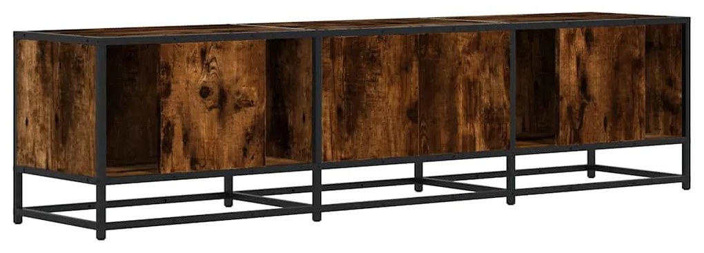 füstös tölgy színű szerelt fa és fém TV-szekrény 160x35x41 cm