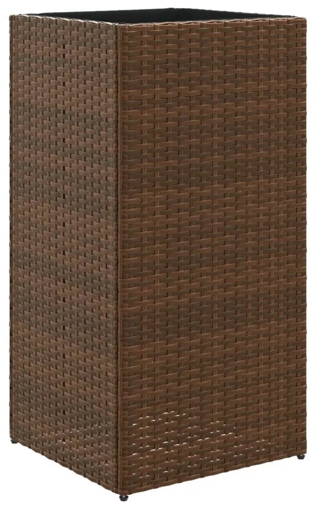 barna polyrattan kerti ültetőláda 40x40x80 cm