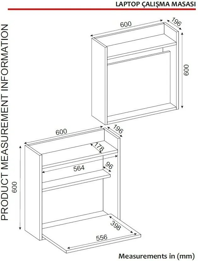 Laptop asztal Fehér és diófa