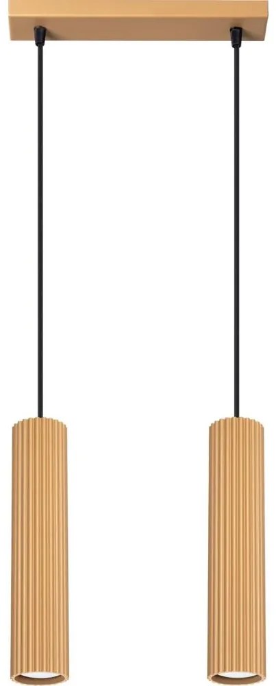 Sollux SL.1555 - Csillár zsinóron KARBON 2xGU10/10W/230V arany