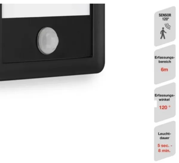 Telefunken 313905TF -LED Kültéri fali lámpa érzékelővel LED/16W/230V IP44