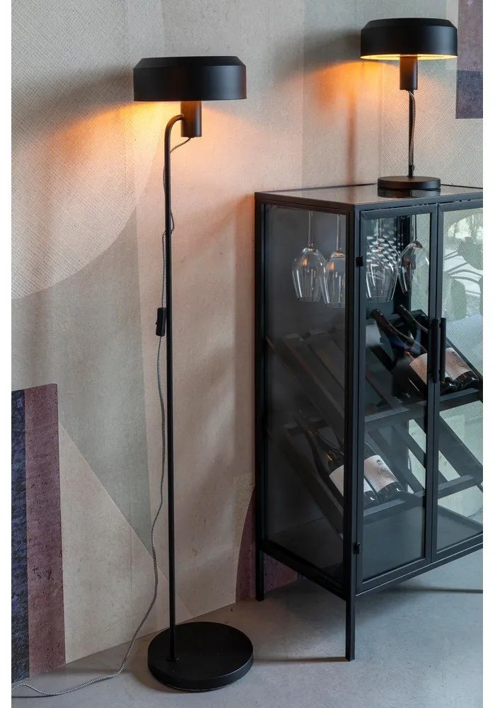 Fekete állólámpa fém búrával (magasság 135 cm) Landon – White Label