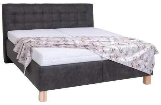 Kárpitozott VIOLET ágy tárolóval, matrac nélkül, 180x200 cm, sötétszürke