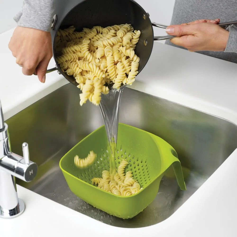 Square Colander nagy zöld tésztaszűrő - Joseph Joseph