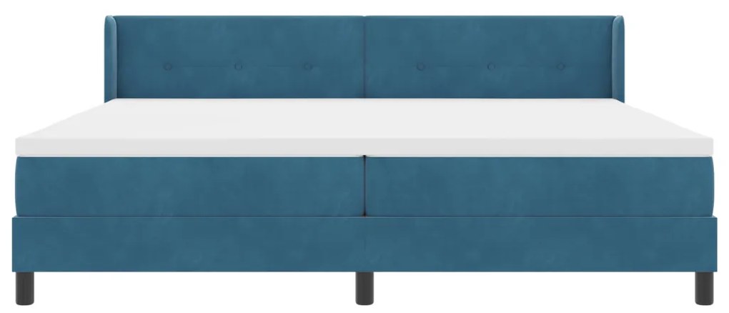 Box Rugóágy Matraccal Sötétkék 200x200 cm Bársonyos