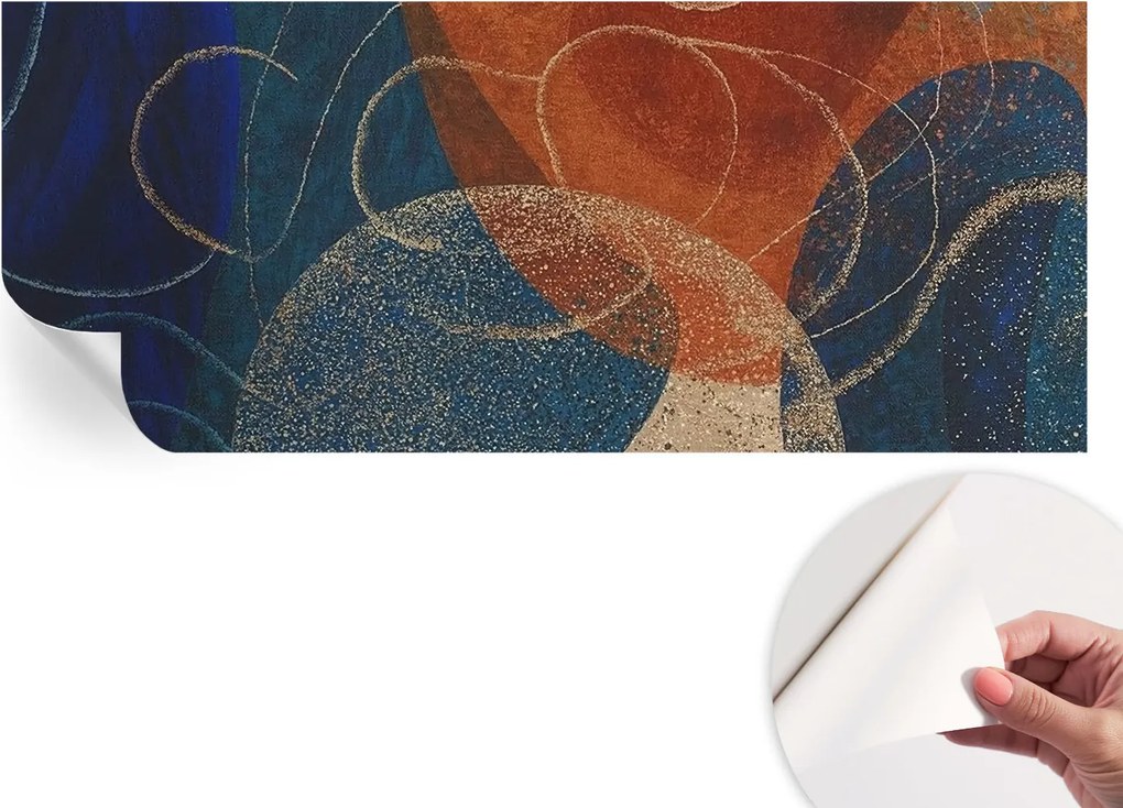 Mosható öntapadós fotótapéta étkezőbe Színes formák 250x104 cm