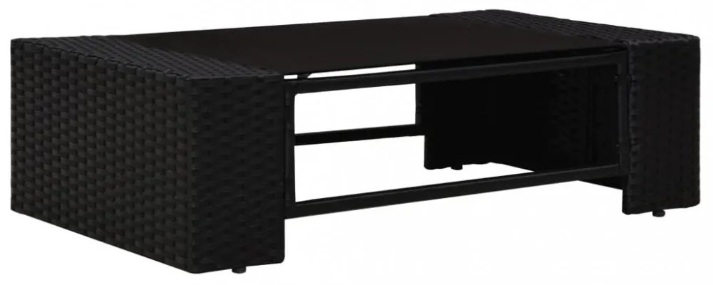 9 részes fekete polyrattan kerti ülőgarnitúra