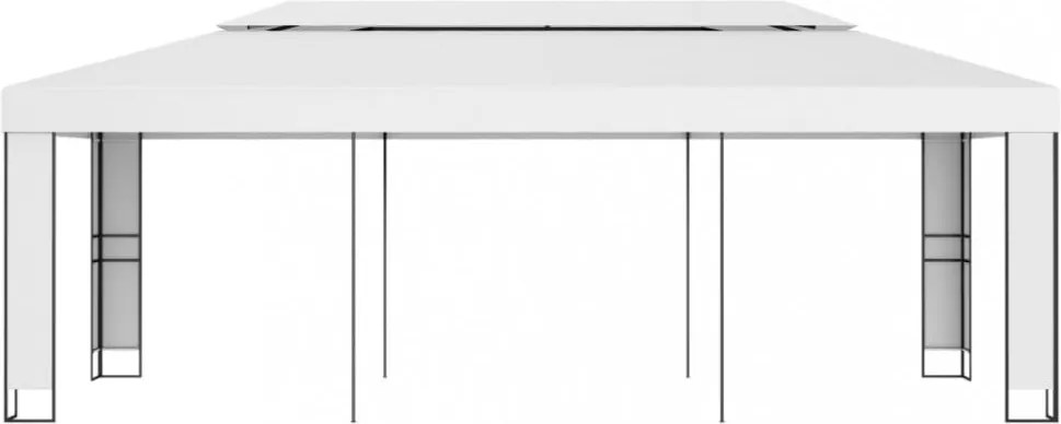 fehér dupla tetős pavilon 3 x 6 m