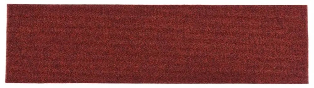 15 db öntapadós lépcsőszőnyeg 76 x 20 cm bordói téglalap alakú