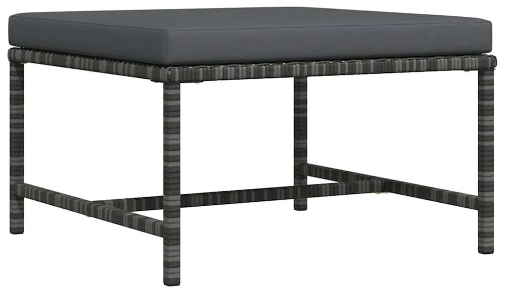 vidaXL szürke polyrattan elemes lábtartó párnával