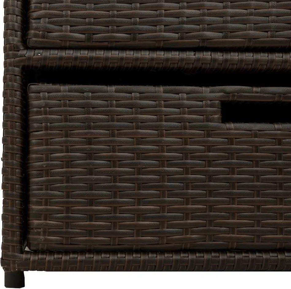 vidaXL barna polyrattan kerti tárolószekrény 55 x 59 x 69 cm