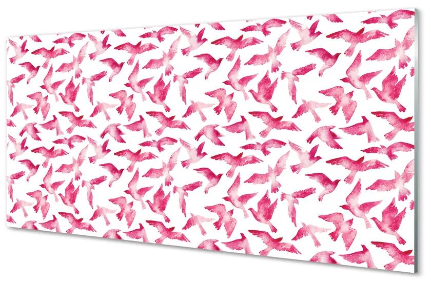 Üvegképek rózsaszín madarak 100x50 cm