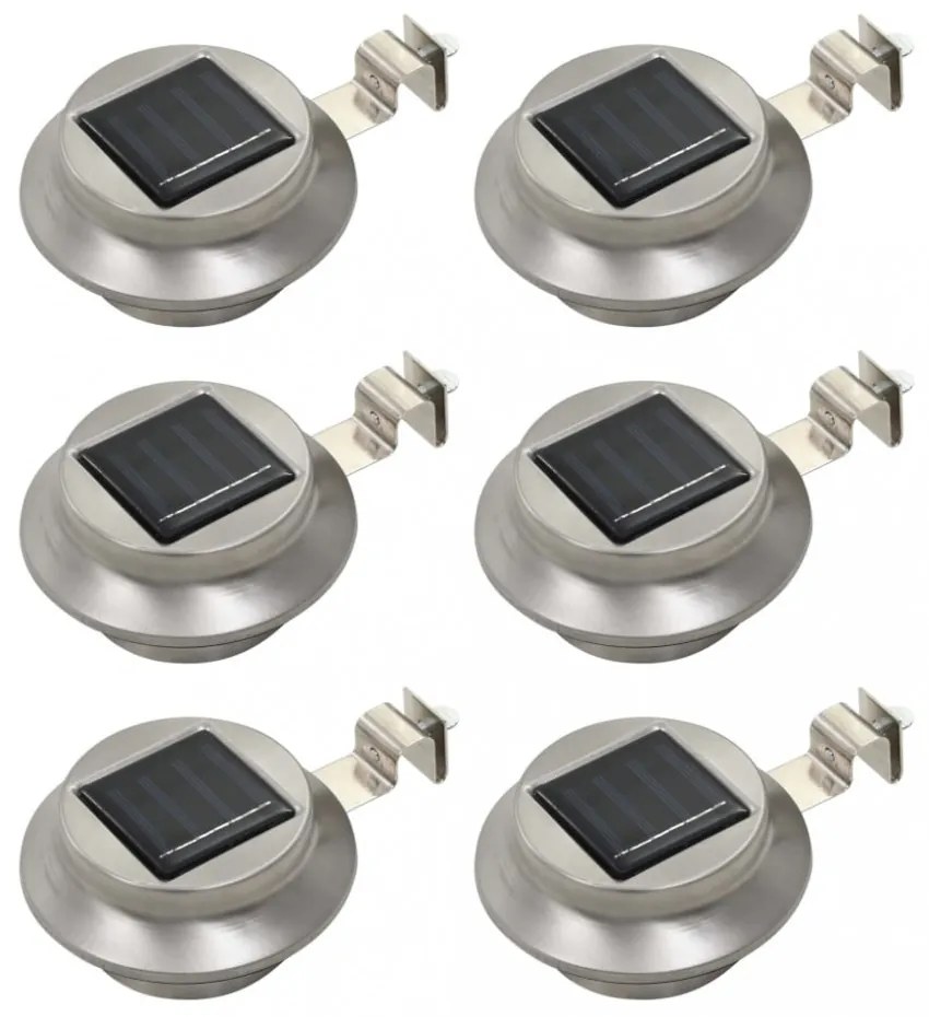 6 db kerek fehér kültéri napelemes LED lámpa, 12 cm