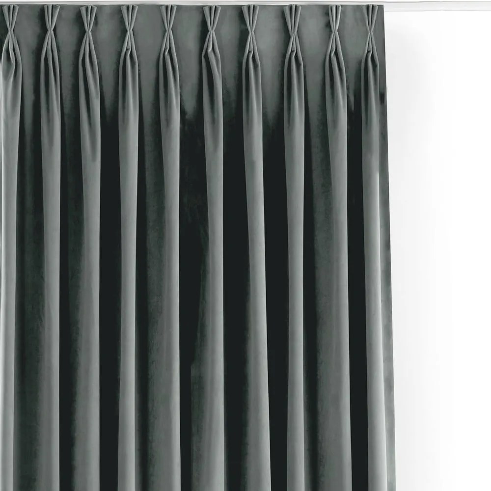 Szürke bársony dimout (részleges sötétítő) függöny 140x270 cm Velto – Filumi