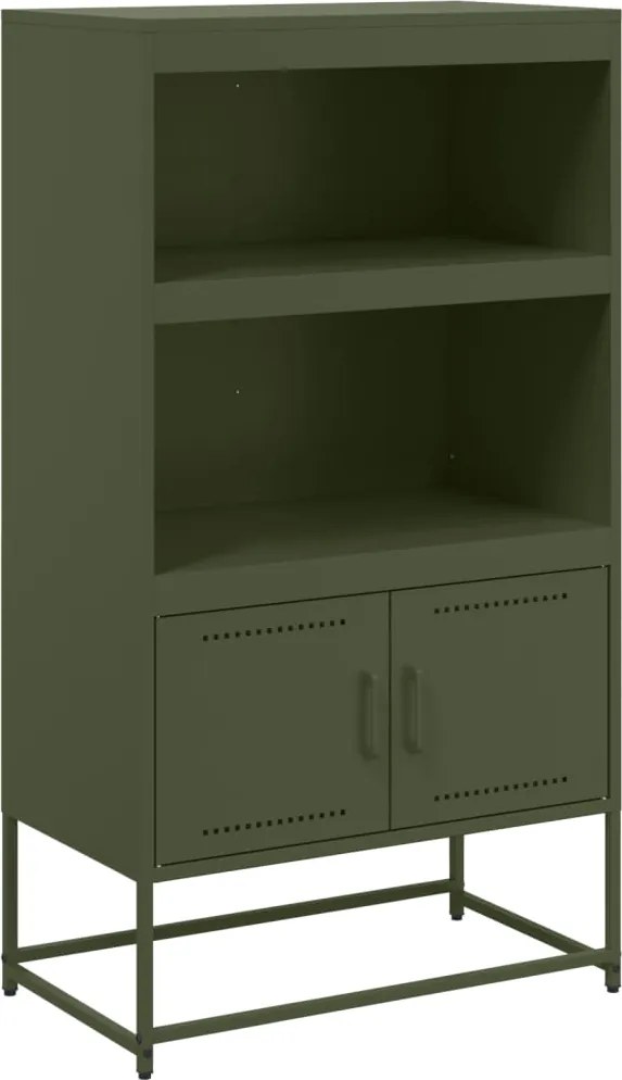 vidaXL olívazöld acél magasszekrény 68,5 x 38,5 x 123,5 cm