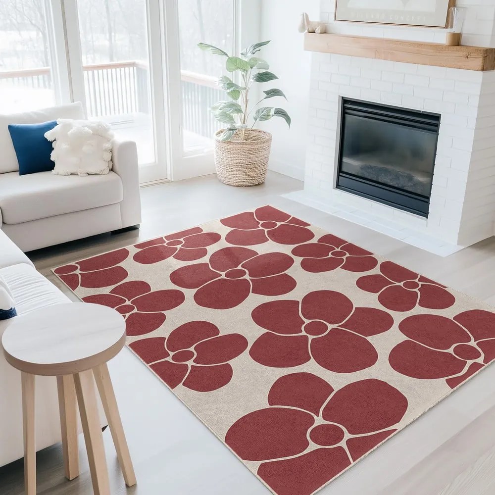 Piros mosható futószőnyeg 80x200 cm Red Meadow – Mila Home
