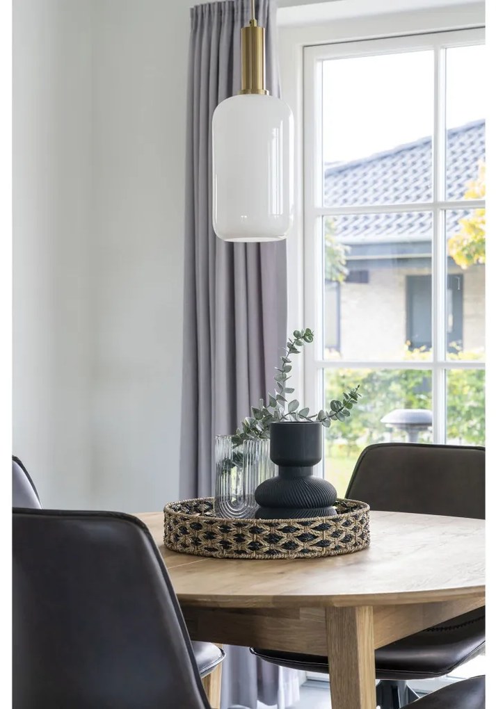 Nerja fonott tálca, tengerifű, fekete-natúr, 38 cm