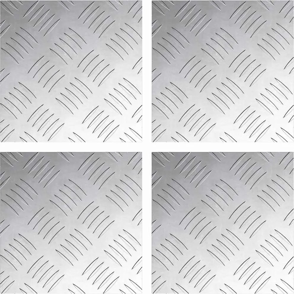 vidaXL Lépcsőfok Négyzet 4 pcs Ezüst 20 x 20 cm Alumínium