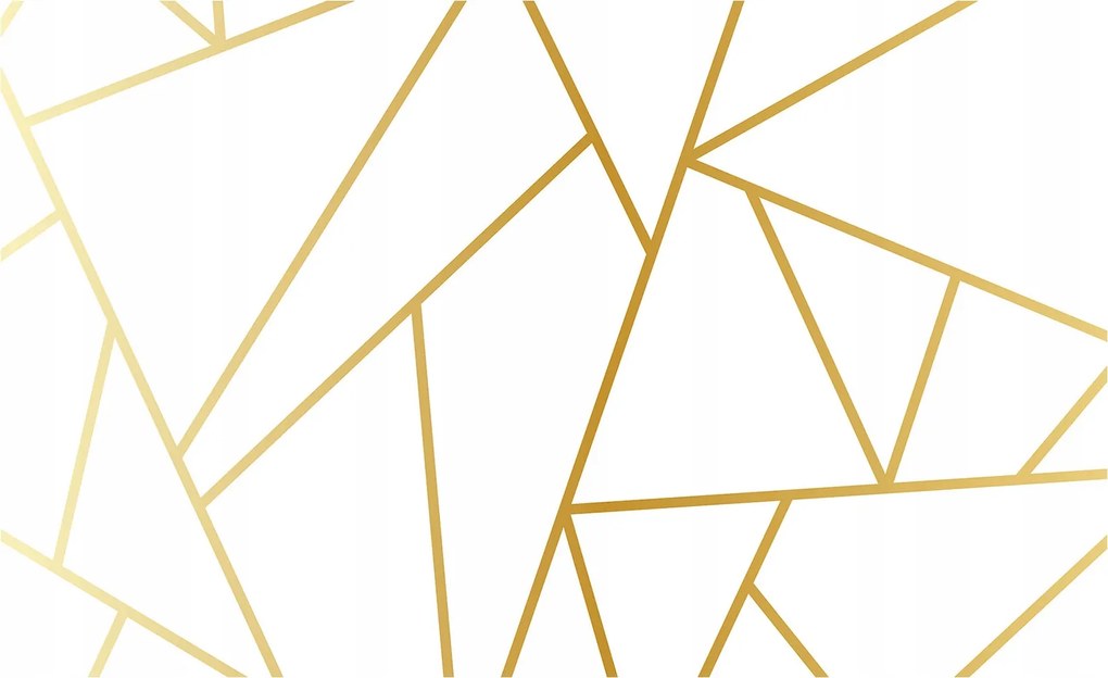 Flizelin fotótapéta Geometria Arany vonalak Fehér minimalizmus 368x254 +ragasztó