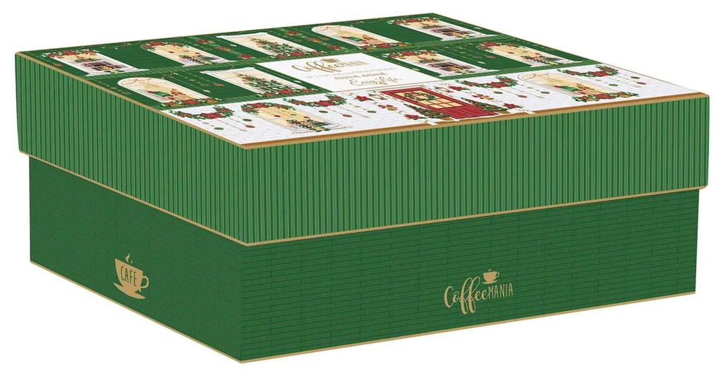 Karácsonyi porcelán csésze + alj 240 ml 2 személyes díszdobozban Festive Avenue