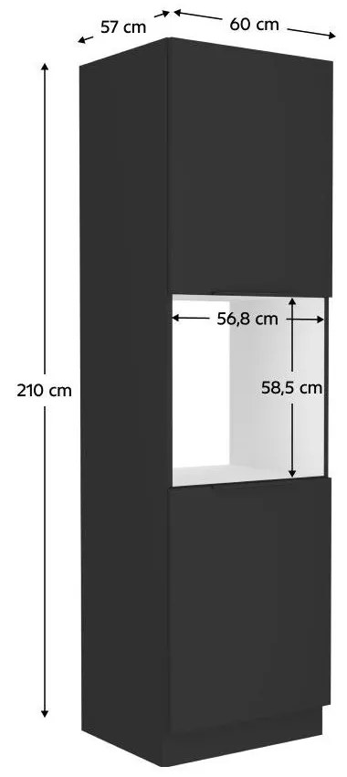 Magas szekrény beépíthető sütőhöz Sobera 60 DP 210 2F (fekete) . 1097018