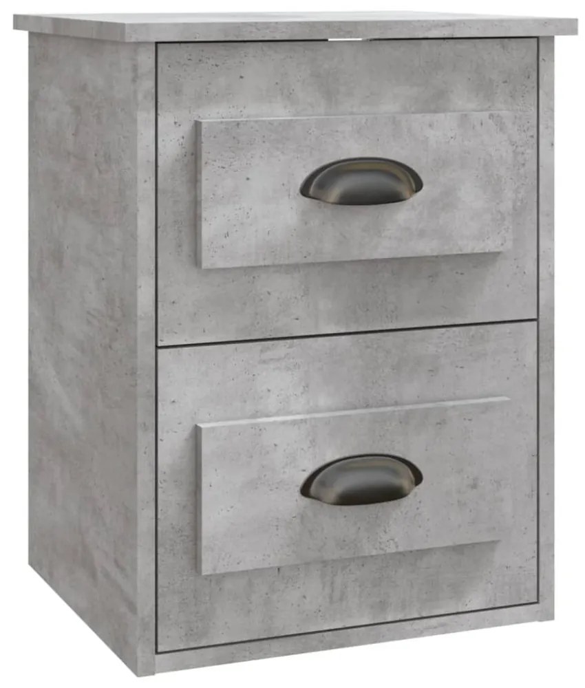2 db betonszürke falra szerelhető éjjeliszekrény 41,5x36x53 cm