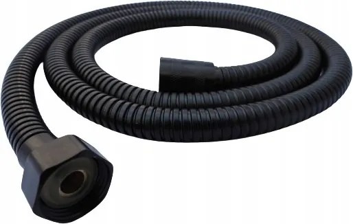 150 cm Fekete Matt Acél Zuhanytömlő Zuhanyfejhallgató