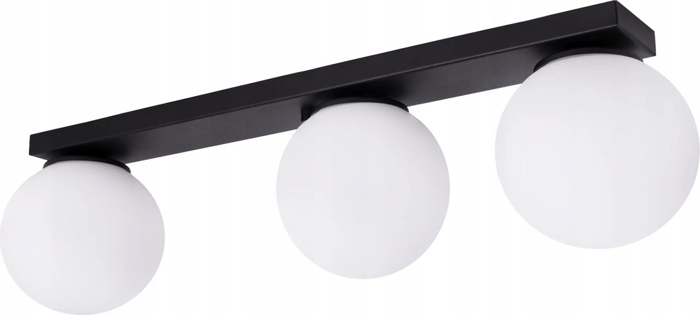 Mennyezeti Lámpa Függeszték Plafon Fekete Csillár Díszléc Fehér Gömbök Modern