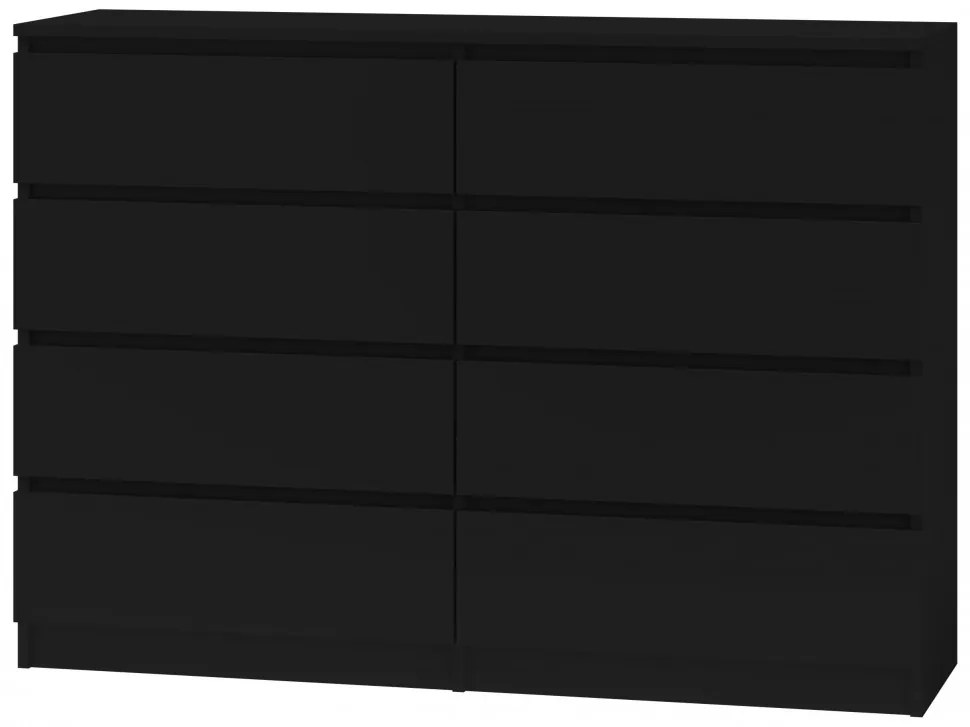 Baltrum M8 140 komód, 138x97x40 cm, fekete