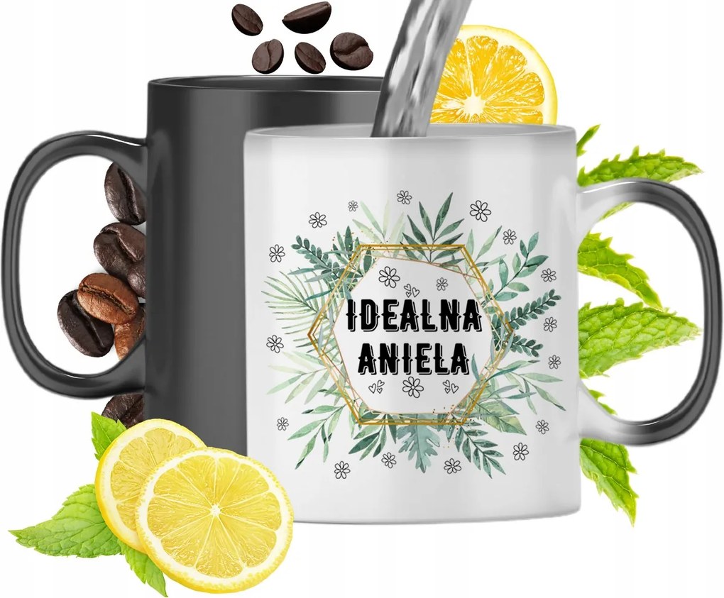 Varázsbögre Angyaloknak Fekete Matt Nyomtatott Mintával 330ml