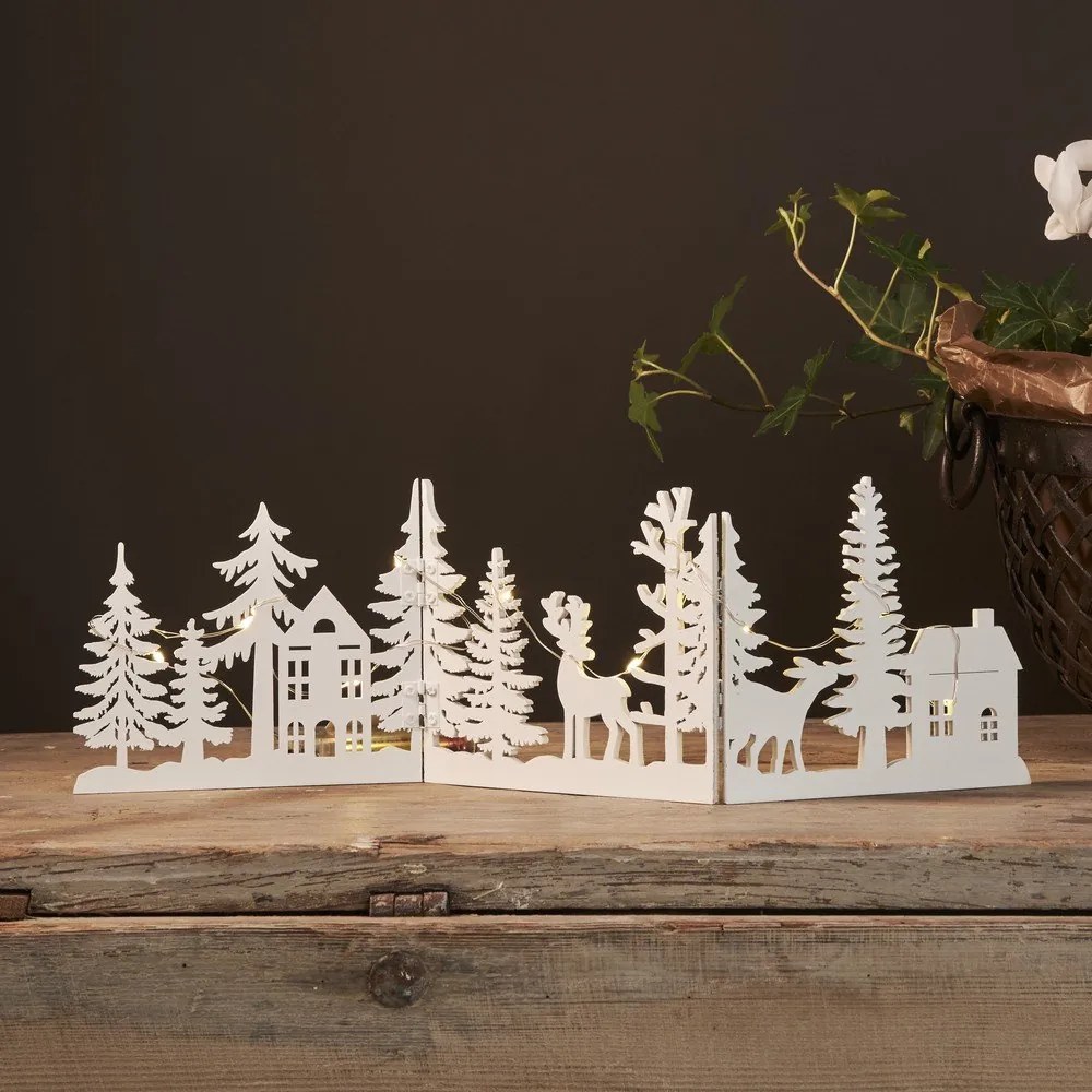 Fehér fénydekoráció karácsonyi mintával Fauna – Star Trading