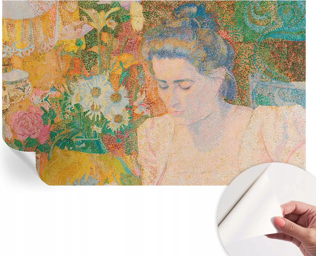 Dekoratív öntapadós fotótapéta irodába Virágos portré 416x254 cm